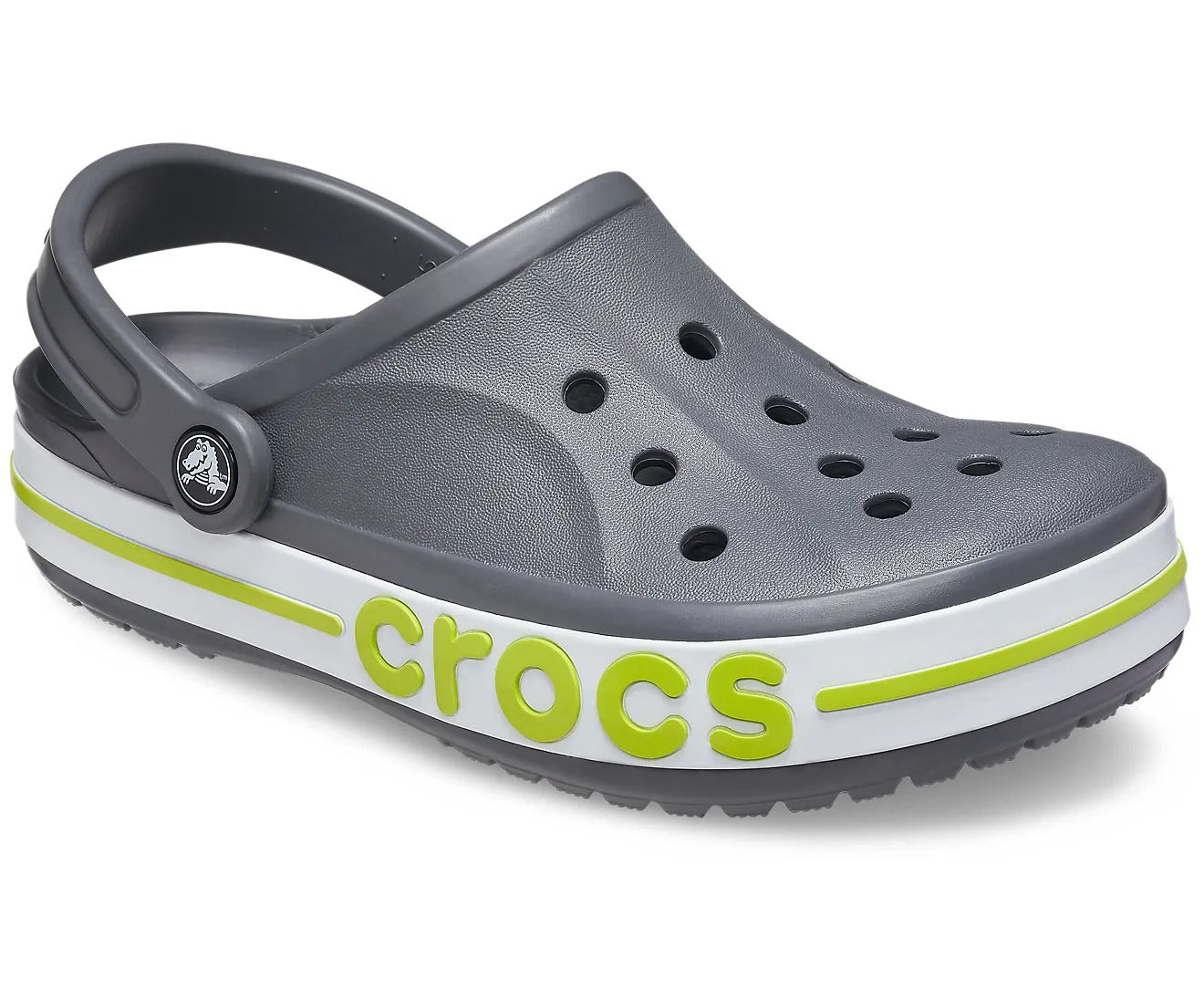 Crocs Bayaband Casual Sandal (Slate Grey - Lime Punch)